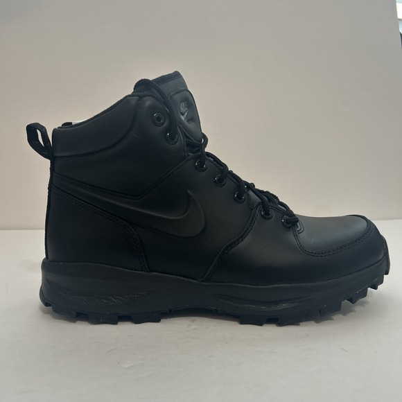 Nike Manoa Leather Mens 9.5 Black Ankle Boot Outdoor Water Resistance 454350-003 - Picture 1 of 8